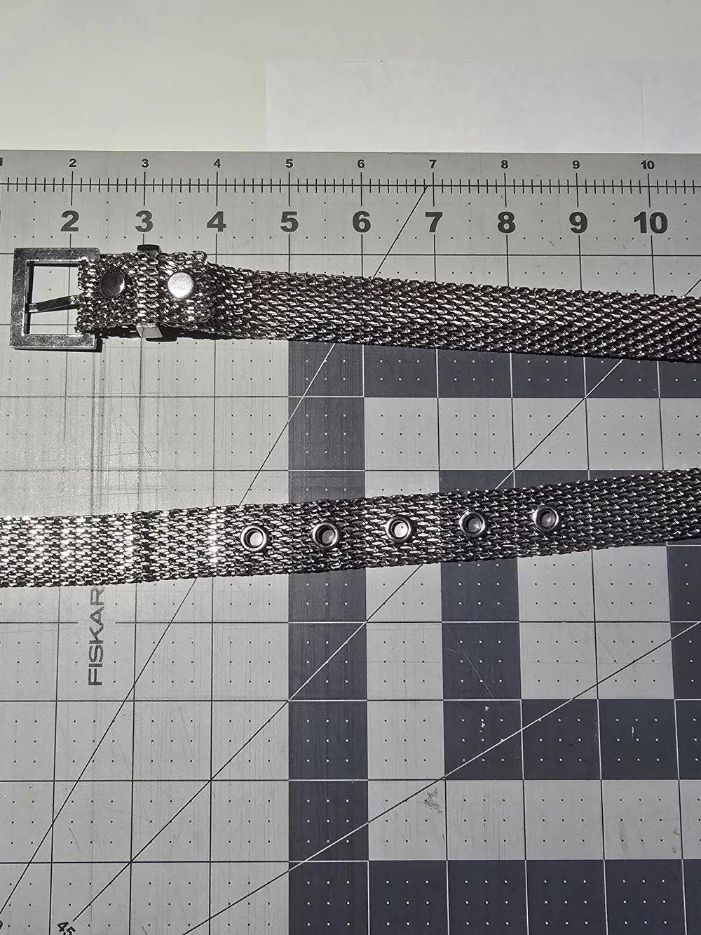 Vintage Crome Metallic Mesh Belt - Silver